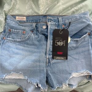 Levi's Light Blue Denim Cutoff Shorts